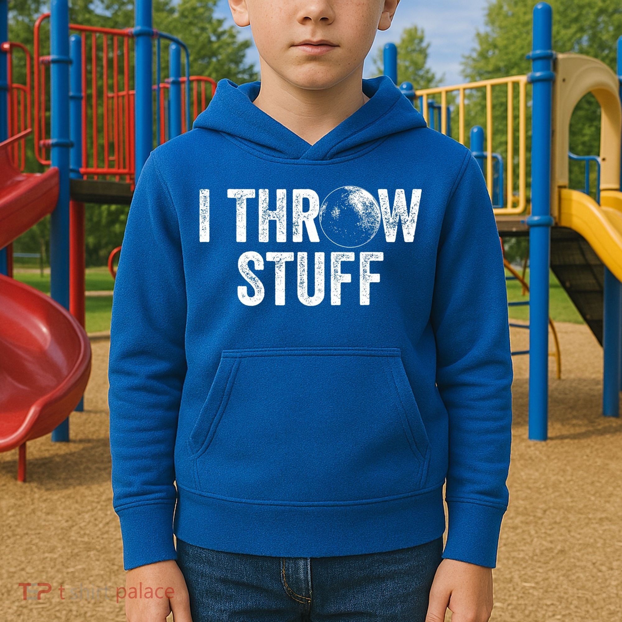 I Throw Stuff Shot Put Athlete Throwing Kids Hoodie