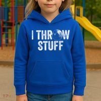 I Throw Stuff Shot Put Athlete Throwing Kids Hoodie thumb 3
