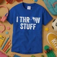 I Throw Stuff Shot Put Athlete Throwing Kids T-Shirt thumb 3