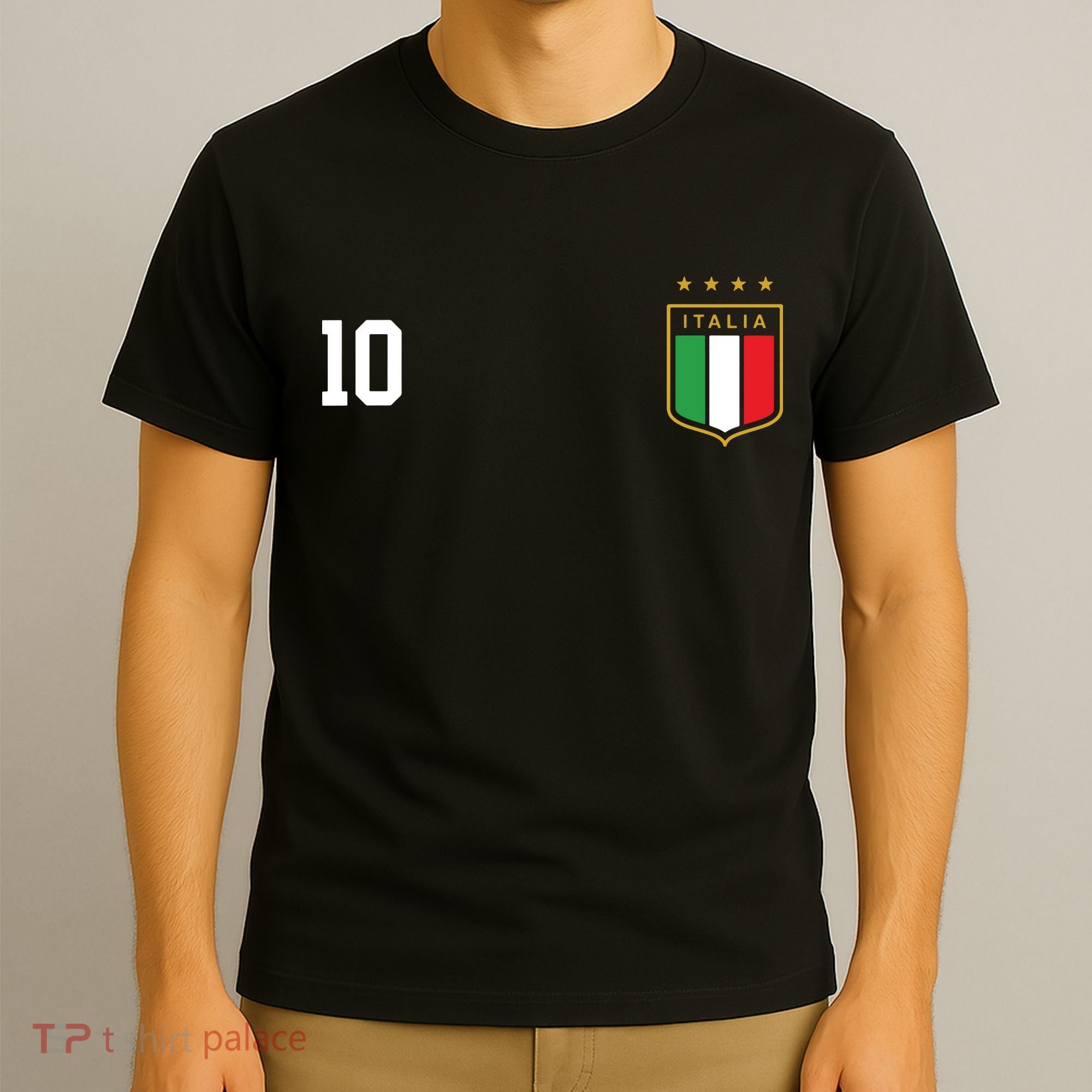 Italia Team Sports Number 10 Italy Soccer Italian Flag T-Shirt