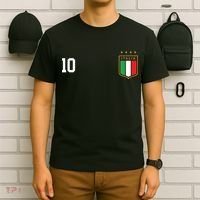 Italia Team Sports Number 10 Italy Soccer Italian Flag T-Shirt thumb 6
