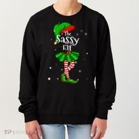 Im The Sassy Elf Matching Christmas Costume Women's Sweatshirt thumb 0