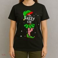 Im The Sassy Elf Matching Christmas Costume T-Shirt thumb 4