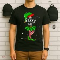 Im The Sassy Elf Matching Christmas Costume T-Shirt thumb 6
