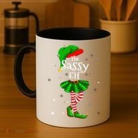 Im The Sassy Elf Matching Christmas Costume Coffee Mug thumb 4