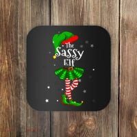 Im The Sassy Elf Matching Christmas Costume Coaster thumb 0