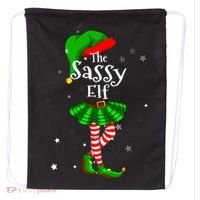 Im The Sassy Elf Matching Christmas Costume Drawstring Bag thumb 0