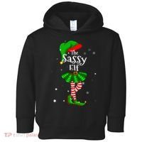 Im The Sassy Elf Matching Christmas Costume Toddler Hoodie thumb 0
