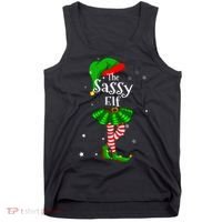 Im The Sassy Elf Matching Christmas Costume Tank Top thumb 0