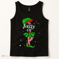 Im The Sassy Elf Matching Christmas Costume Tank Top thumb 2