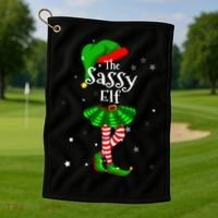 Im The Sassy Elf Matching Christmas Costume Golf Towel thumb 1