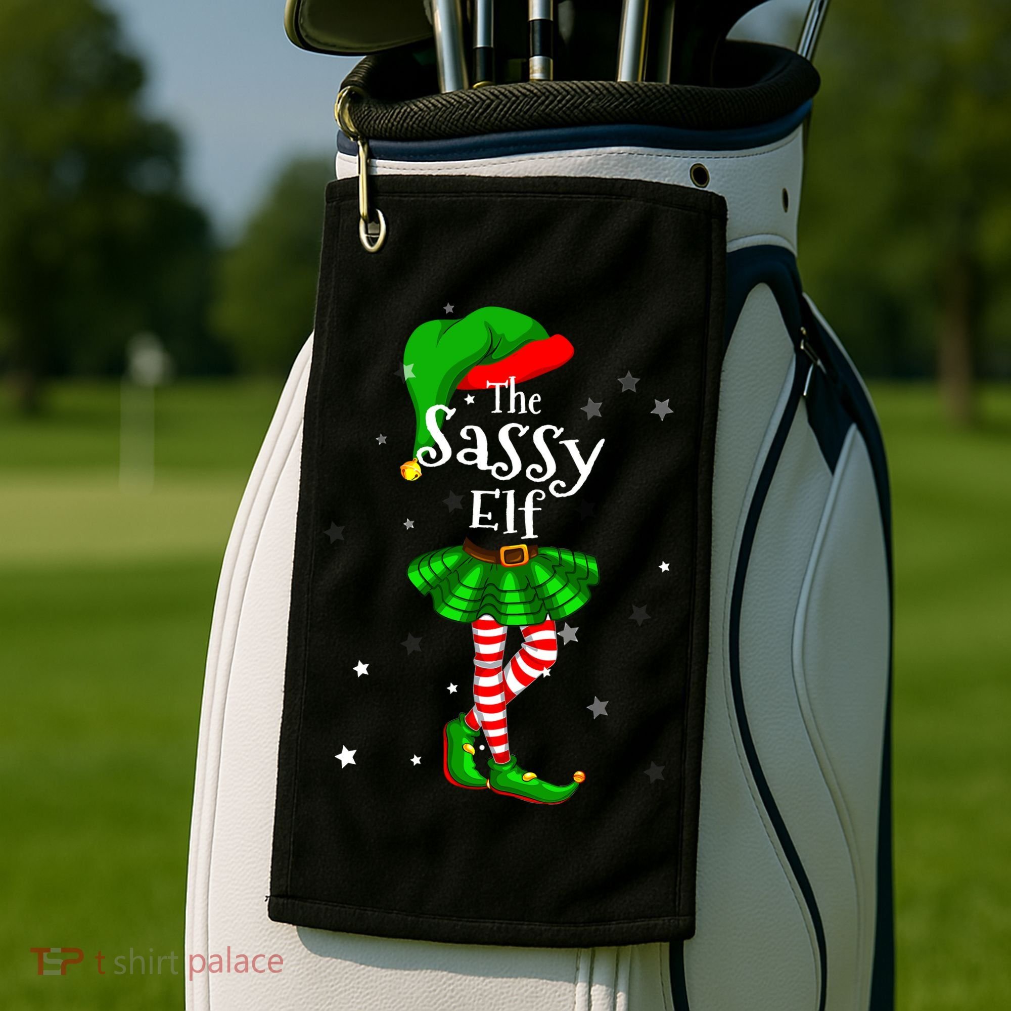 Im The Sassy Elf Matching Christmas Costume Golf Towel