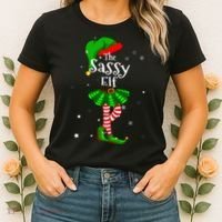 Im The Sassy Elf Matching Christmas Costume Women's T-Shirt thumb 2