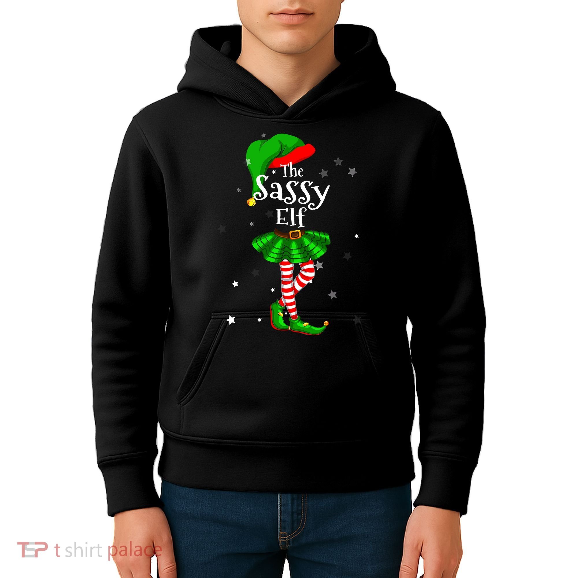 Im The Sassy Elf Matching Christmas Costume Kids Hoodie