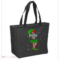 Im The Sassy Elf Matching Christmas Costume Tote Bag thumb 2