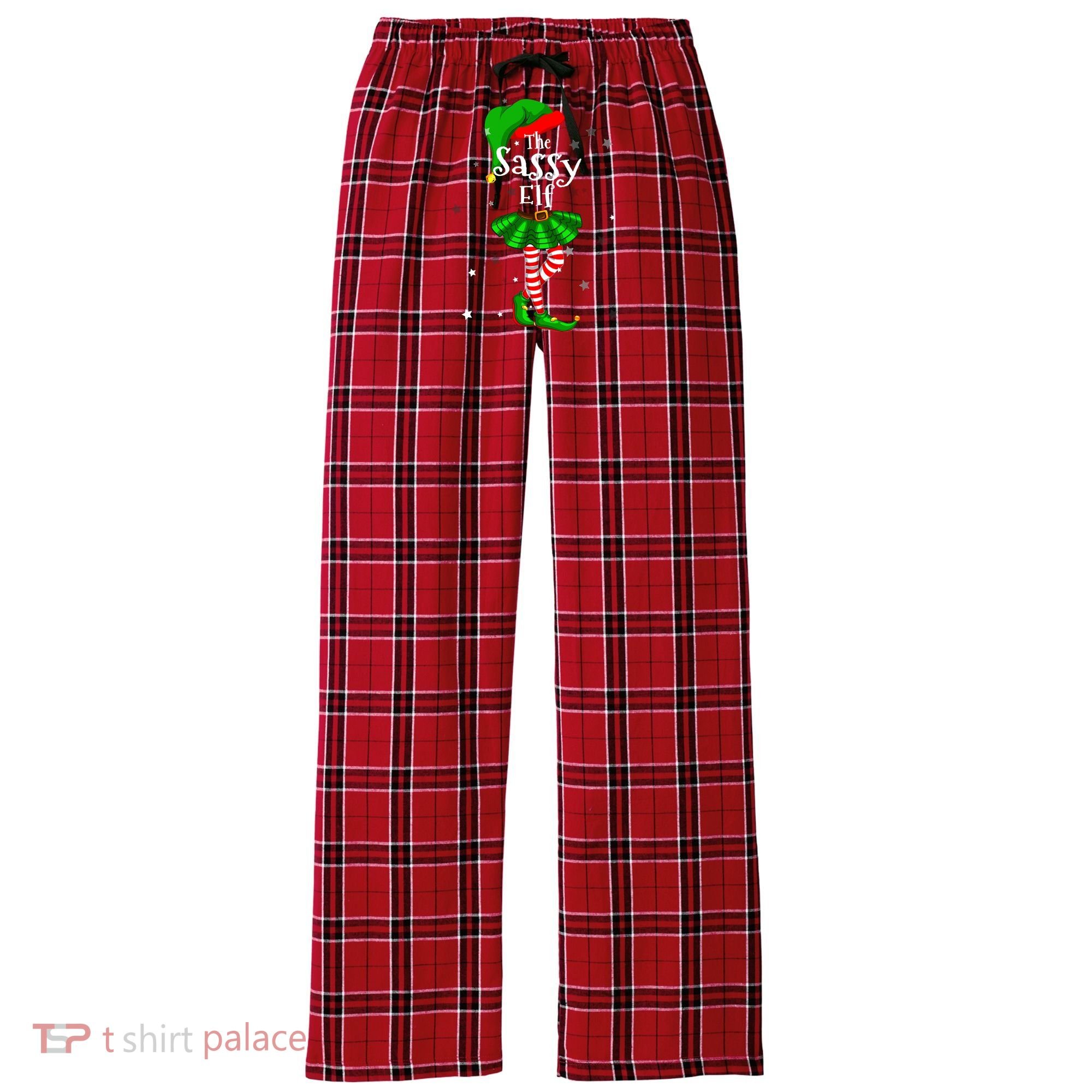 Im The Sassy Elf Matching Christmas Costume Women's Flannel Plaid Pajama Pants
