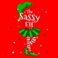Im The Sassy Elf Matching Christmas Costume Santa Hat thumb 1