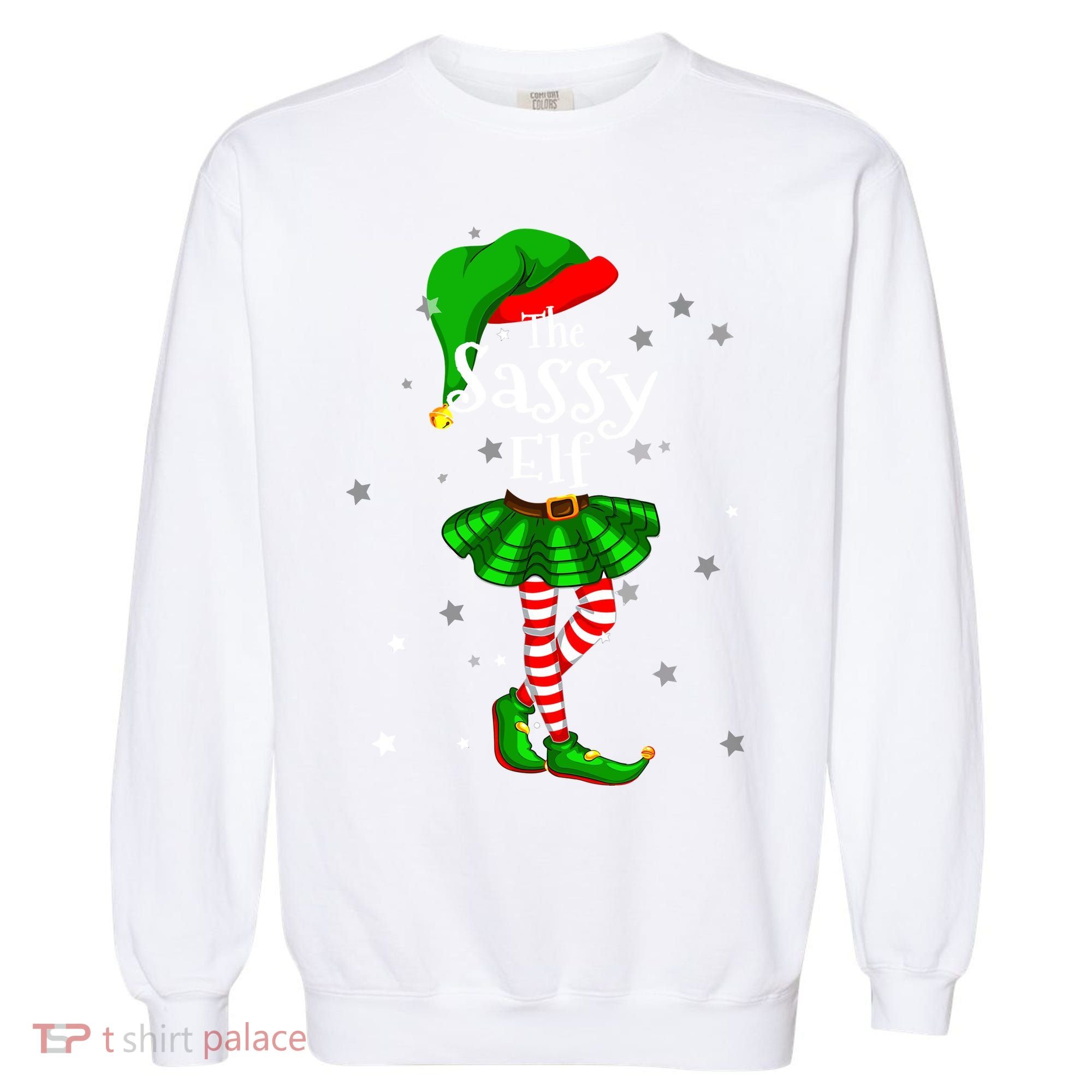Im The Sassy Elf Matching Christmas Costume Garment-Dyed Sweatshirt