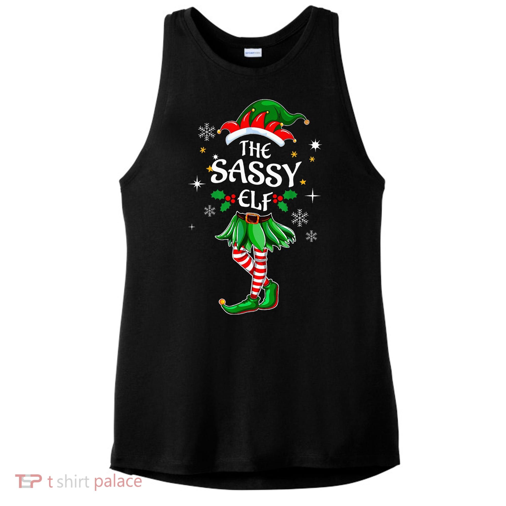 I'm The Sassy Elf Cute Family Christmas Matching  Ladies PosiCharge Tri-Blend Wicking Tank