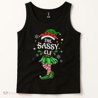 I'm The Sassy Elf Cute Family Christmas Matching  Tank Top thumb 2