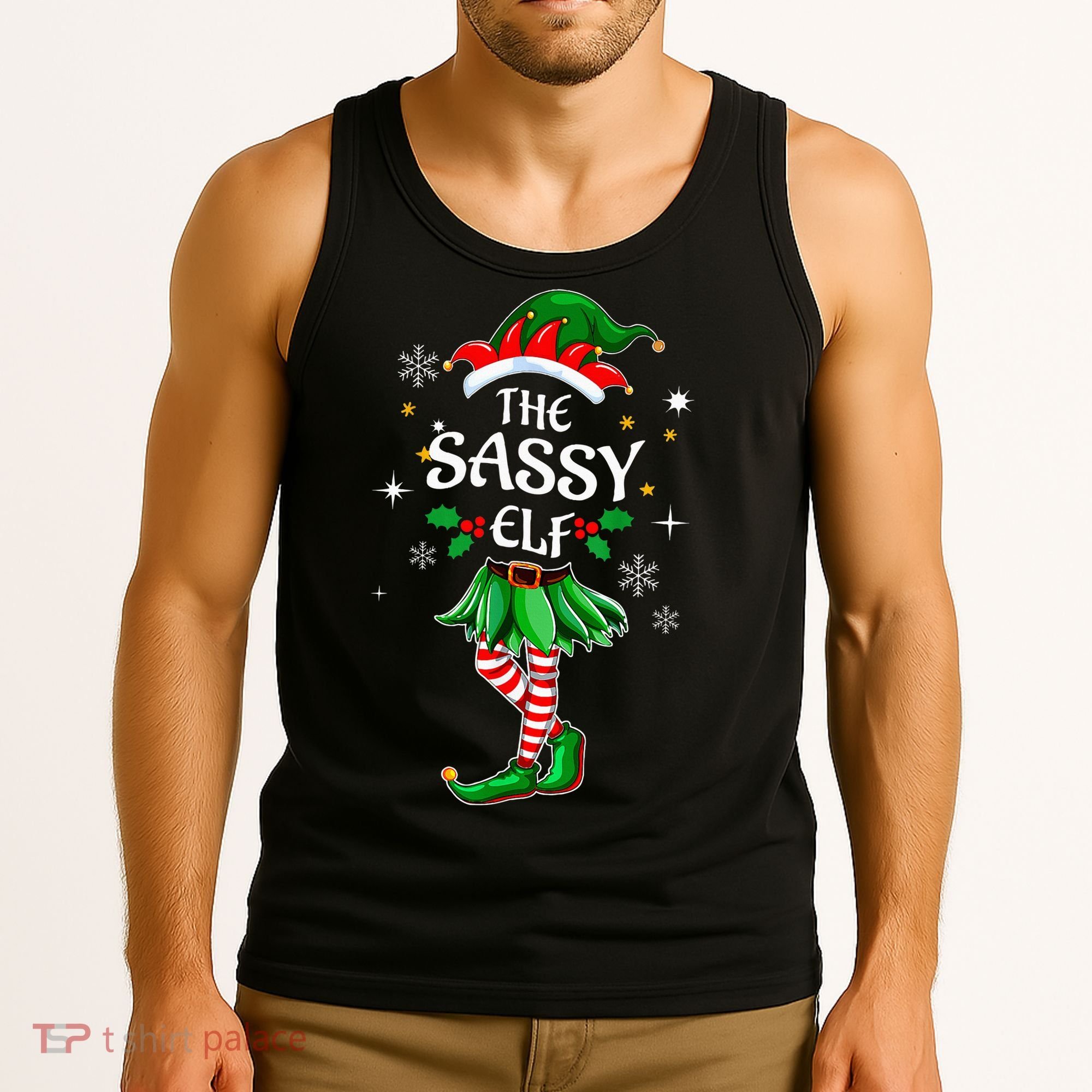 I'm The Sassy Elf Cute Family Christmas Matching  Tank Top