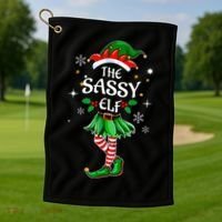I'm The Sassy Elf Cute Family Christmas Matching  Golf Towel thumb 1