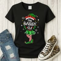 I'm The Sassy Elf Cute Family Christmas Matching  Women's T-Shirt thumb 3