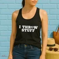 I Throw Stuff Shot Put Athlete Throwing Women's Tank Top thumb 2
