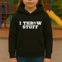 I Throw Stuff Shot Put Athlete Throwing Kids Hoodie thumb 3