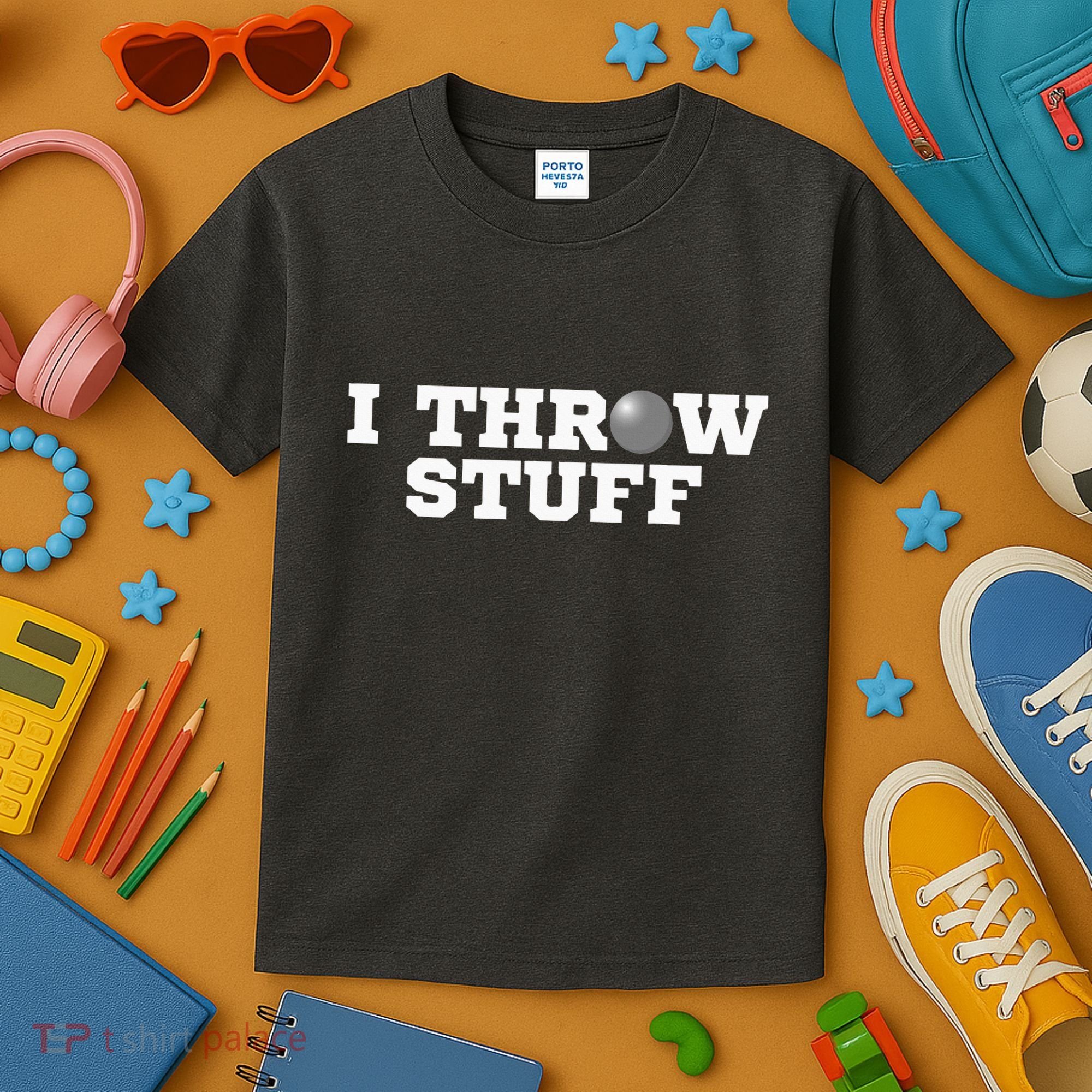 I Throw Stuff Shot Put Athlete Throwing Kids T-Shirt