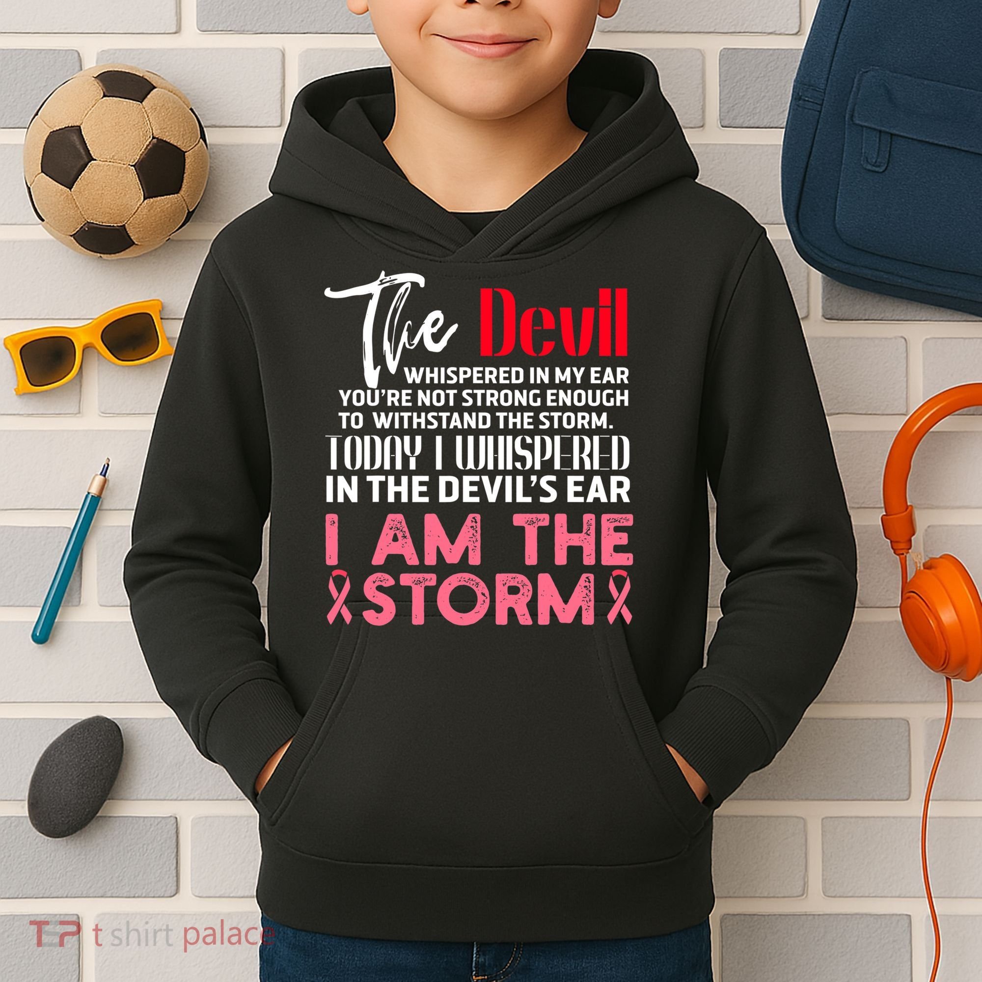 I'm The Storm Breast Cancer Kids Hoodie