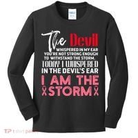 I'm The Storm Breast Cancer Kids Long Sleeve Shirt thumb 0