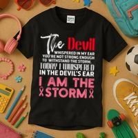 I'm The Storm Breast Cancer Kids T-Shirt thumb 3