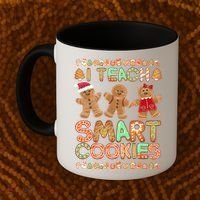 I Teach Smart Cookies Christmas Teacher Funny Gingerbread Meaningful Gift Coffee Mug thumb 2