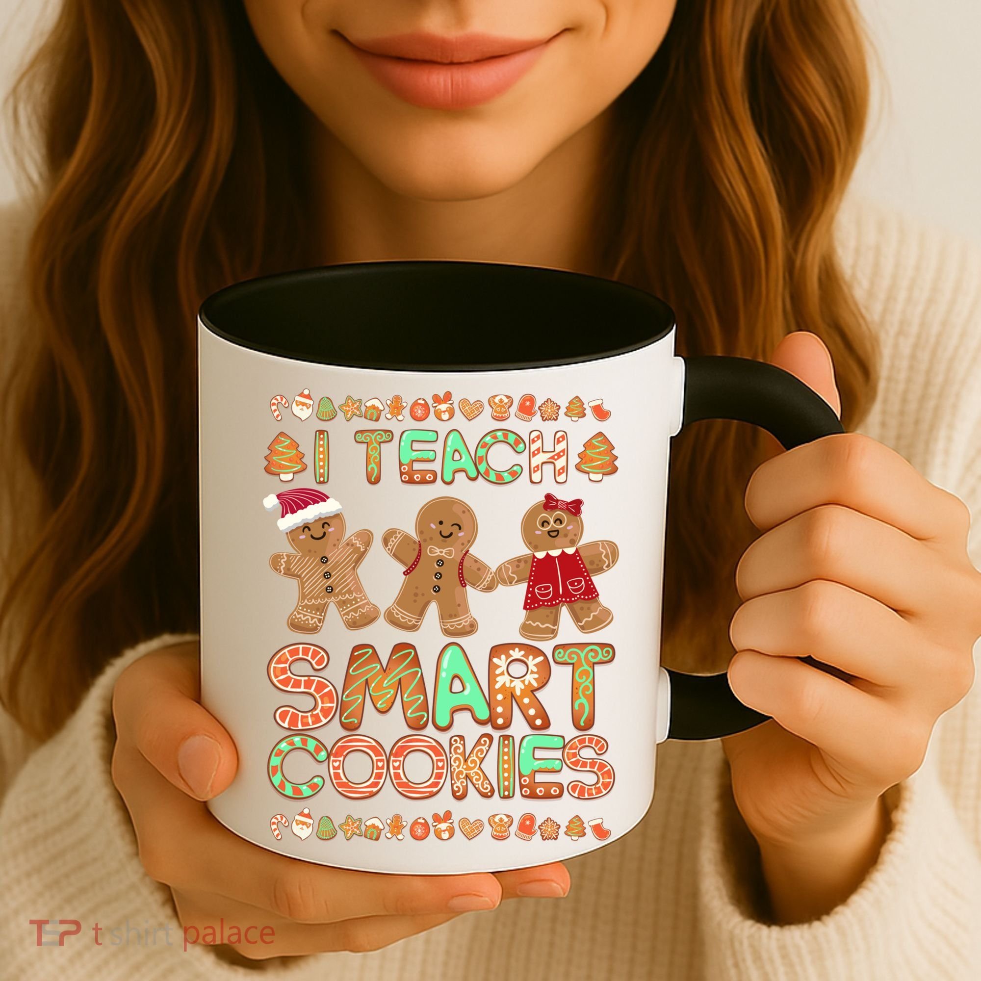 I Teach Smart Cookies Christmas Teacher Funny Gingerbread Meaningful Gift Coffee Mug