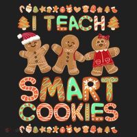I Teach Smart Cookies Christmas Teacher Funny Gingerbread Meaningful Gift Hat thumb 2