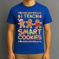 I Teach Smart Cookies Christmas Teacher Funny Gingerbread Meaningful Gift T-Shirt thumb 3