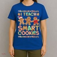 I Teach Smart Cookies Christmas Teacher Funny Gingerbread Meaningful Gift T-Shirt thumb 4