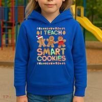 I Teach Smart Cookies Christmas Teacher Funny Gingerbread Meaningful Gift Kids Hoodie thumb 3
