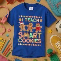 I Teach Smart Cookies Christmas Teacher Funny Gingerbread Meaningful Gift Kids T-Shirt thumb 3