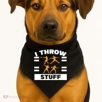 I Throw Stuff Shot Put Discus Track And Field Thrower USA-Made Doggie Bandana thumb 1