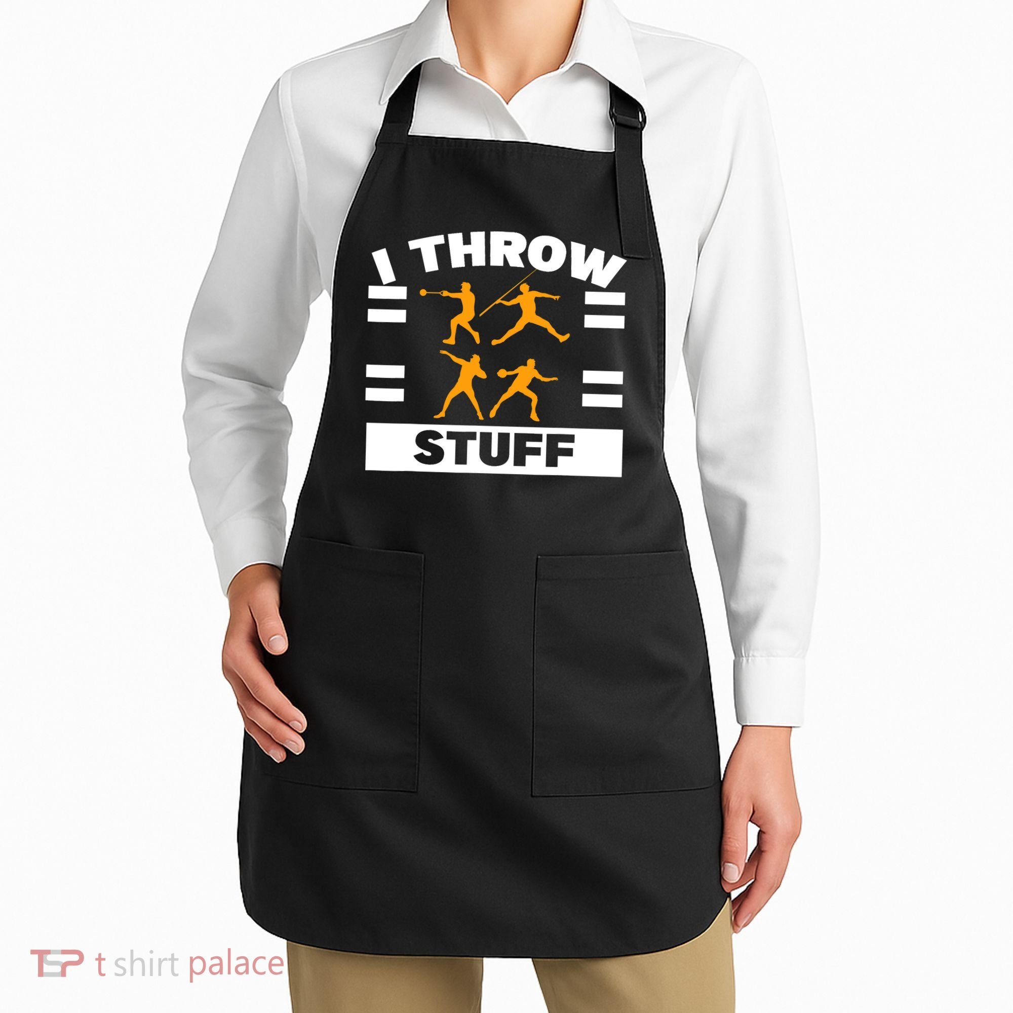 I Throw Stuff Shot Put Discus Track And Field Thrower Apron