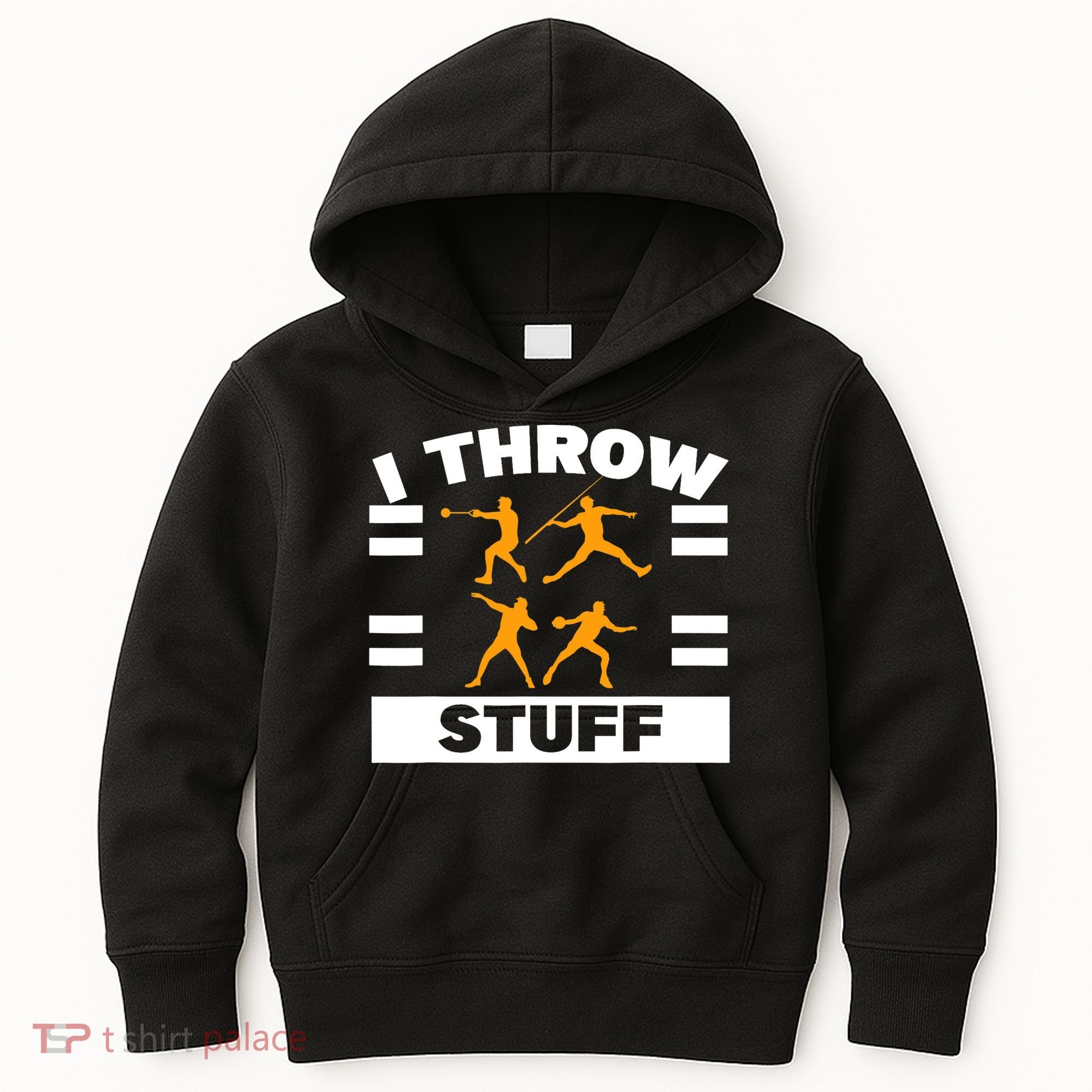 I Throw Stuff Shot Put Discus Track And Field Thrower Kids Hoodie
