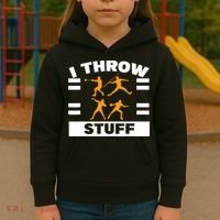 I Throw Stuff Shot Put Discus Track And Field Thrower Kids Hoodie thumb 3
