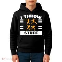 I Throw Stuff Shot Put Discus Track And Field Thrower Kids Hoodie thumb 4
