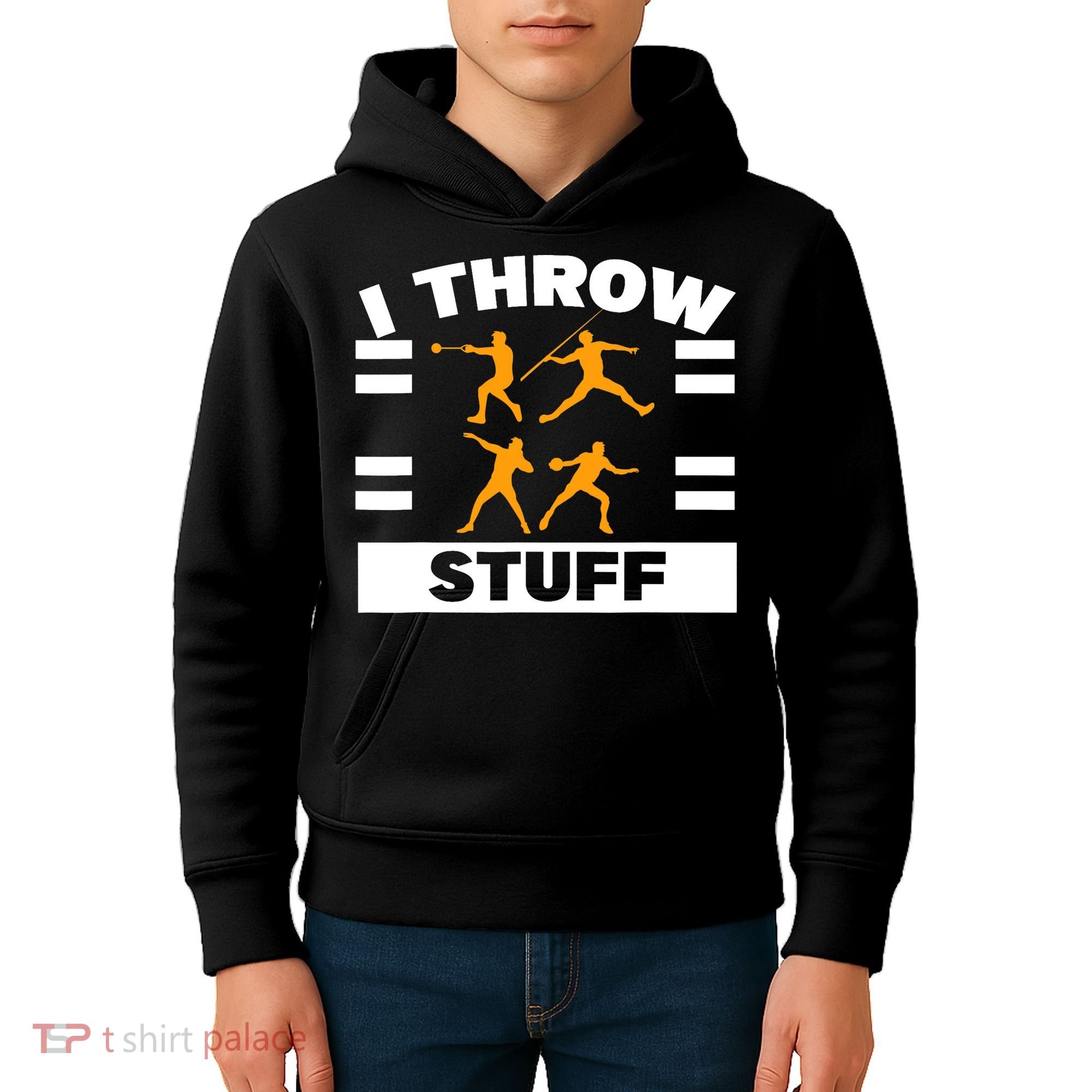 I Throw Stuff Shot Put Discus Track And Field Thrower Kids Hoodie