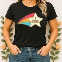 I Tried Star Award Test Day Testing Day Exam For Students Women's T-Shirt thumb 2