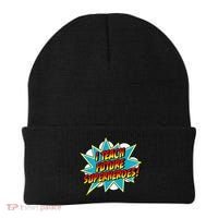 I Teach Superheroes Retro Comic Super Teacher Graphic Beanie thumb 0
