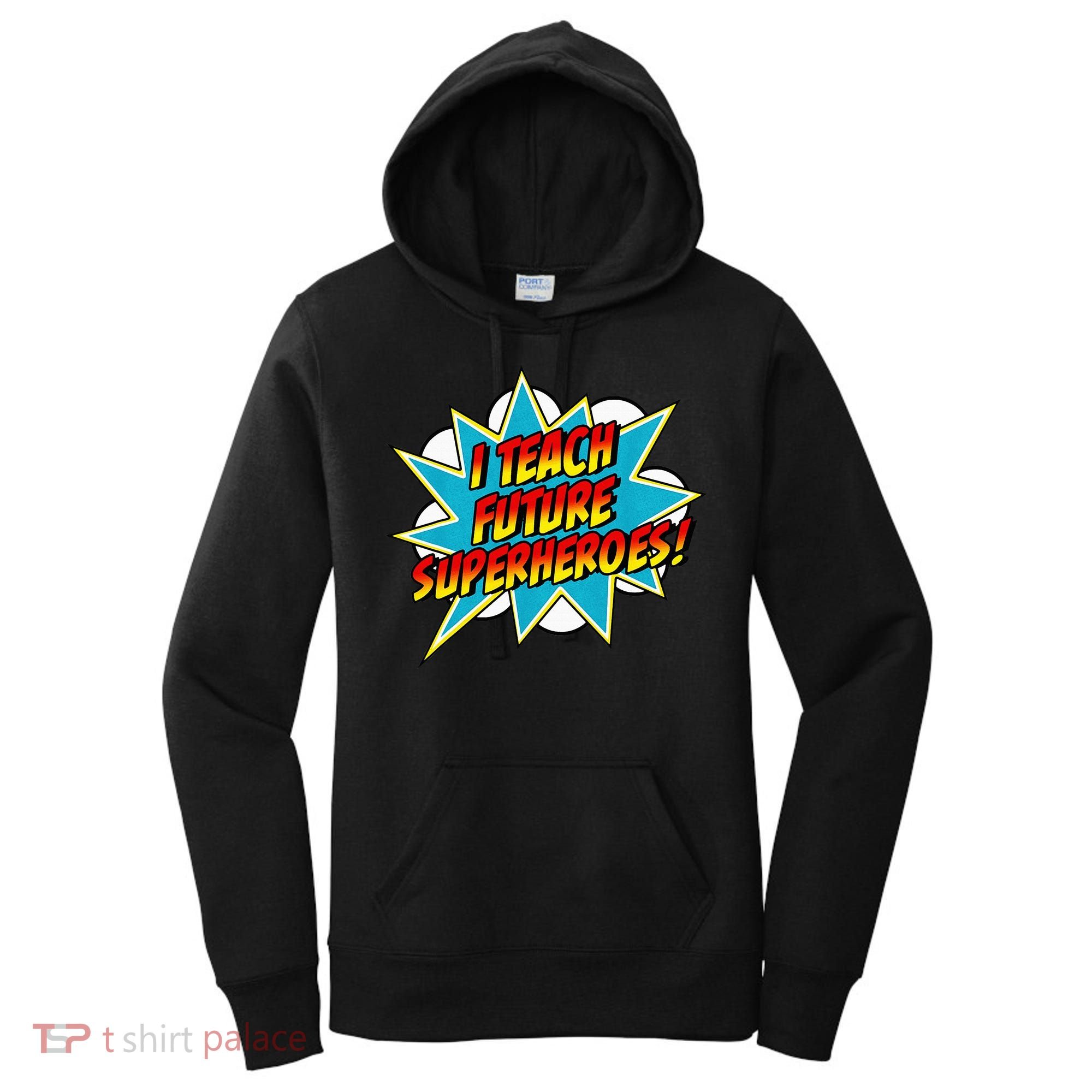 I Teach Superheroes Retro Comic Super Teacher Graphic Women's Hoodie