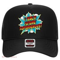 I Teach Superheroes Retro Comic Super Teacher Graphic Hat thumb 0